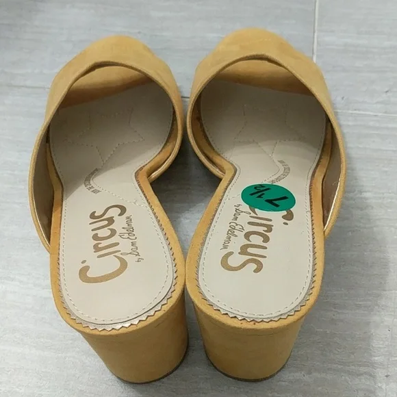 Circus by Sam Edelman Suzanna Open Toe Mules in Mustard Yellow Sz 7.5 - Picture 4 of 7